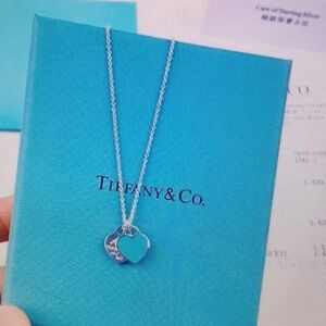 Tiffany & Co Silver and Blue Heart Necklace